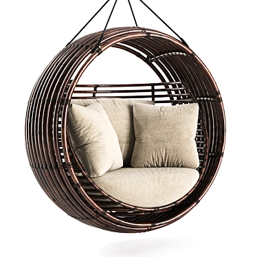 Handcrafted Apui Swing with Pillows 3D model image 1 