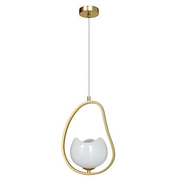 Golden Waterlily Pendant Light 3D model image 1 