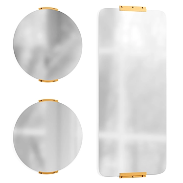 Elegant Round Yaquina Mirror 3D model image 1 