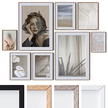 Wall Art Set with Frames 3D model image 1 