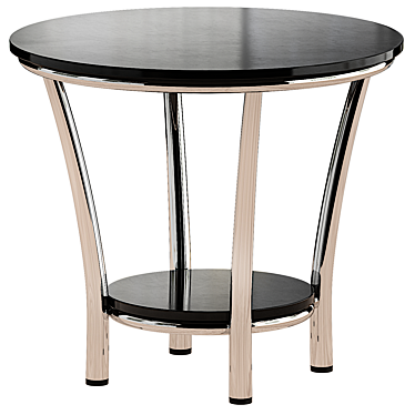 Modern Black Round End Table 3D model image 1 