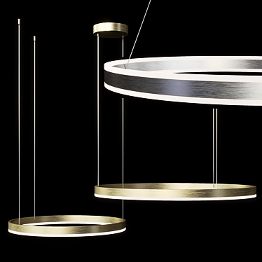 Indigo Galass Pendant Light Gold/Silver 3D model image 1 