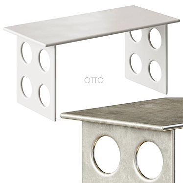  OTTO Grey Concrete Desk Model 393 3D model image 1 