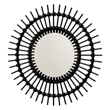 Sunshine Rattan Mirror: Boho Chic 3D model image 1 