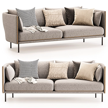 Contemporary 3-Seater SILHOUETTE Sofa 3D model image 1 