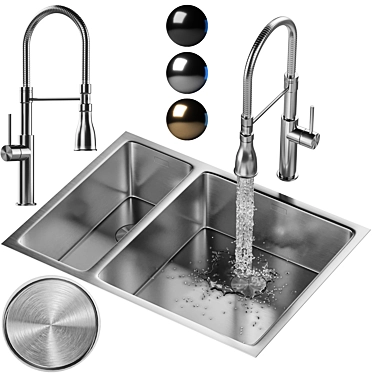 High-Quality Sink & Faucet Model 3D model image 1 