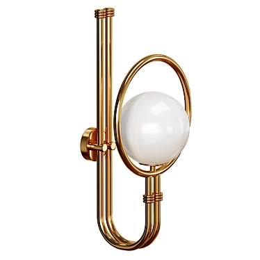 Mezzo Collection Roy Wall Lamp: Elegant Brass & Glass 3D model image 1 