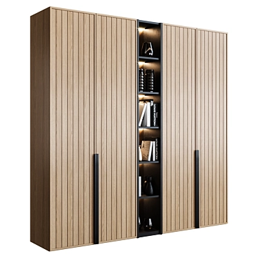 Stylish LED Cupboard with Shelf 3D model image 1 