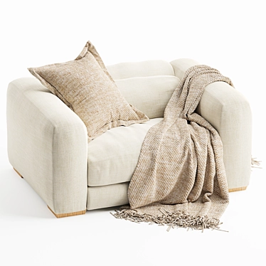 Natural One Seater Corner Sofa 3D model image 1 