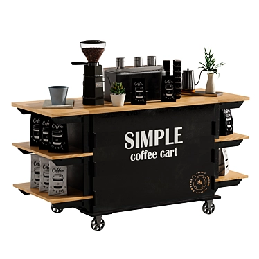 Mini Coffee Cart Set 4 3D model image 1 