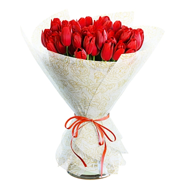 Red Tulips Bouquet 3D Model 3D model image 1 