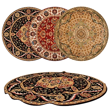 Versatile Round Rug Set 3D model image 1 