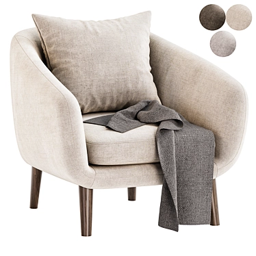 Contemporary Hanna Armchair Collection 3D model image 1 