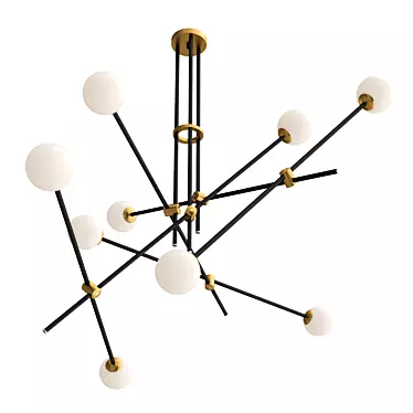 Bistro 9 Pendant Chandelier 3D model image 1 