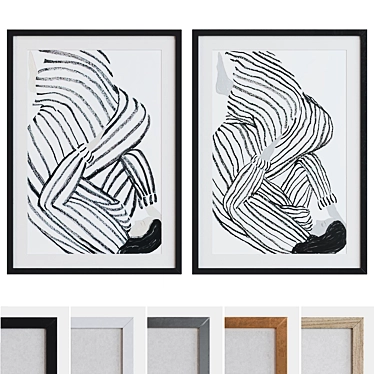 Modern Abstract Picture Frame Set 3D model image 1 