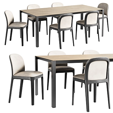 Contemporary Tea Table and Chairs 3D model image 1 