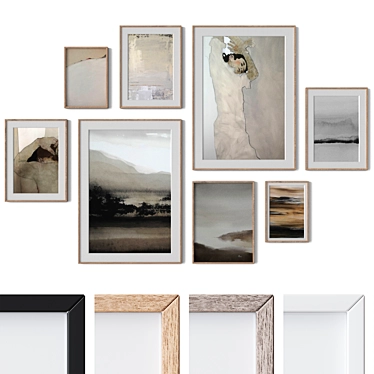 Modern Wall Art Frames Bundle 3D model image 1 