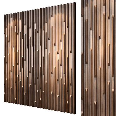 Natural Wood Wall Panel 3D 3D model image 1 