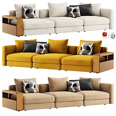 Modern Flexform Harper Sofa 3D model image 1 