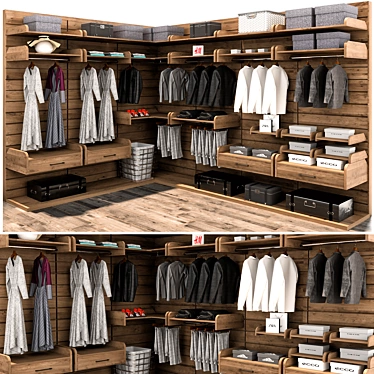 Modern and Versatile Wardrobe Ensemble 3D model image 1 