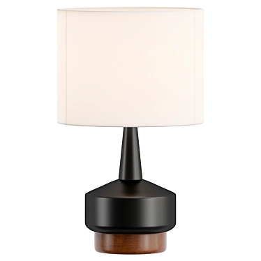 Elegant Wood & Ceramic Lamp 3D model image 1 