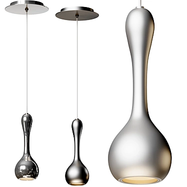 Contemporary Teardrop LED Pendant Light 3D model image 1 