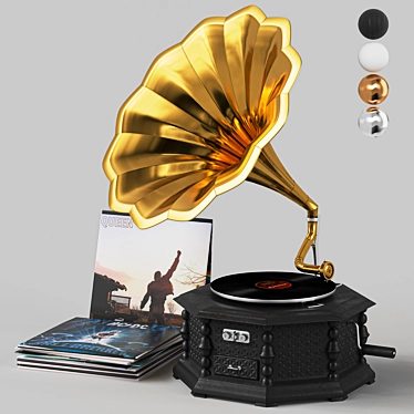 Vintage Phonograph 3D Model 3D model image 1 