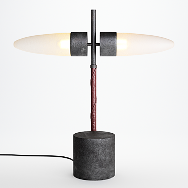 Oxidized Aluminum & Marble Lamp 3D model image 1 