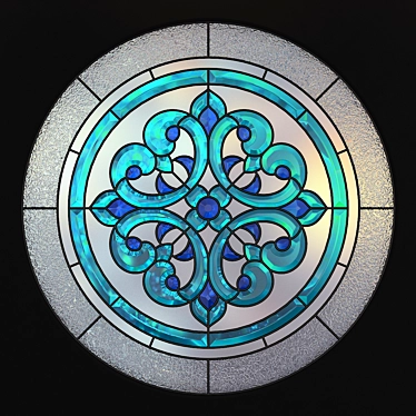 Round Stained Glass Panel 3D model image 1 