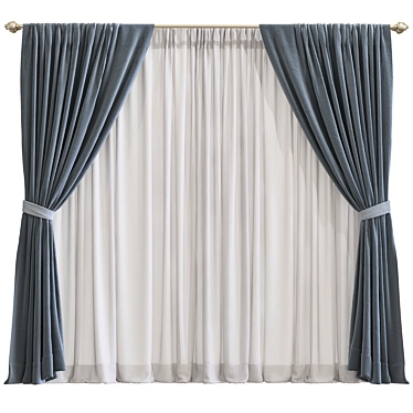 Meshed Curtain Design 3D model image 1 