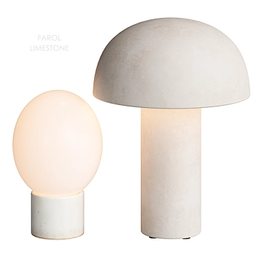 Stylish Limestone Table Lamp CB2 3D model image 1 