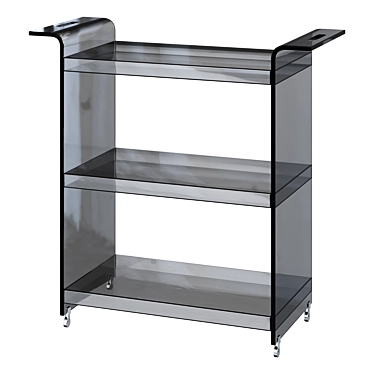 Acrylic Rolling Bar Cart Shelf 3D model image 1 