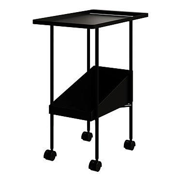 Modern Black Metal Bar Cart 3D model image 1 