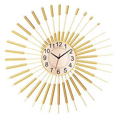 Title: Golden Helical Metal Frame Clock 3D model image 1 