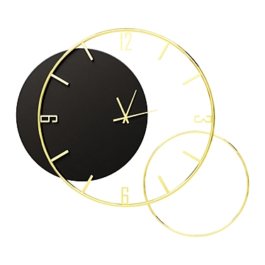 Title: Black Modern Round Wall Clock 3D model image 1 