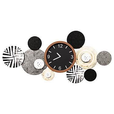 Metallic Multi-Round Silent Wall Clock 3D model image 1 