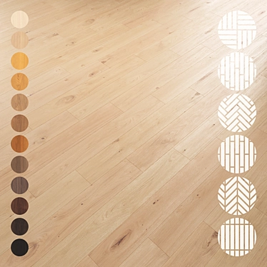 Oak Wood Flooring Collection 3D model image 1 