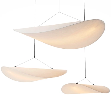 Modern White Tense Pendant Lamps 3D model image 1 