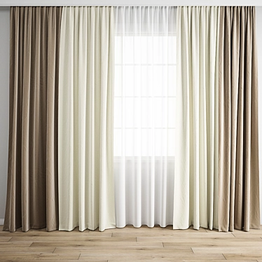 / Detailed Curtain 3D Model 3D model image 1 