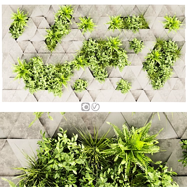 Premium Botanical Collection - Voluminous Vertical Plant 3D model image 1 