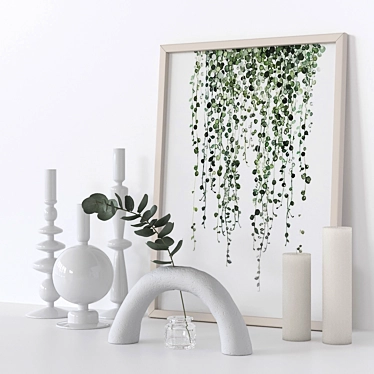 Eucalyptus-Inspired Decor Set 3D model image 1 