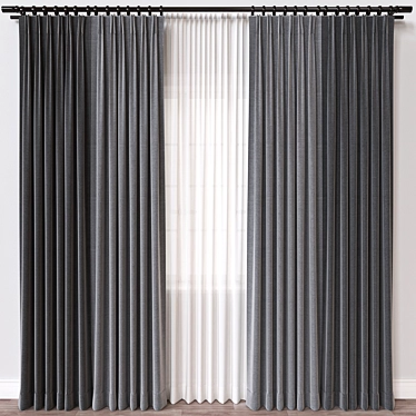 Modern Curtain Design 3D Model 3D model image 1 