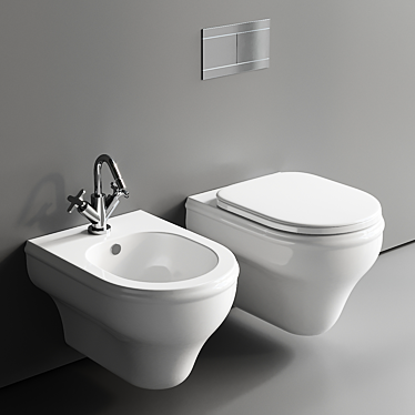 Charme Wall-Hung Toilet Bidet 3D model image 1 