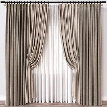 Dual-Render Curtain Model - FBX & OBJ Formats 3D model image 1 