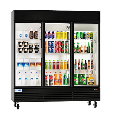 Three-Door Merchandiser Refrigerator for Beverages 3D model image 1 