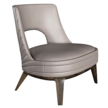 Regal Embroidered Accent Armchair 3D model image 1 