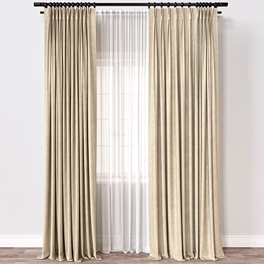 Versatile 3D Curtain Model 3D model image 1 