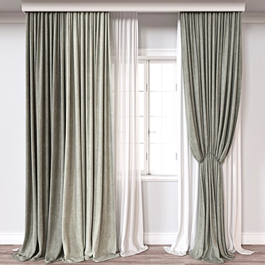 Dual-Render Curtain: 114913 Polygons 3D model image 1 