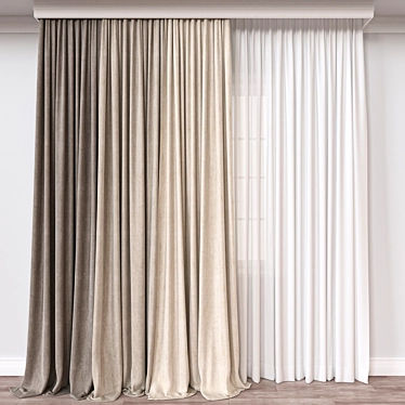 Versatile 3D Curtain Model - Vray, Corona 3D model image 1 