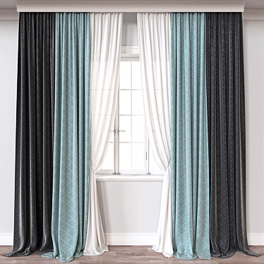 Versatile 3D Curtains Pack 3D model image 1 